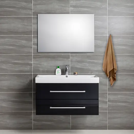 Milobad badmiljø Namur 100 cm sort højglans