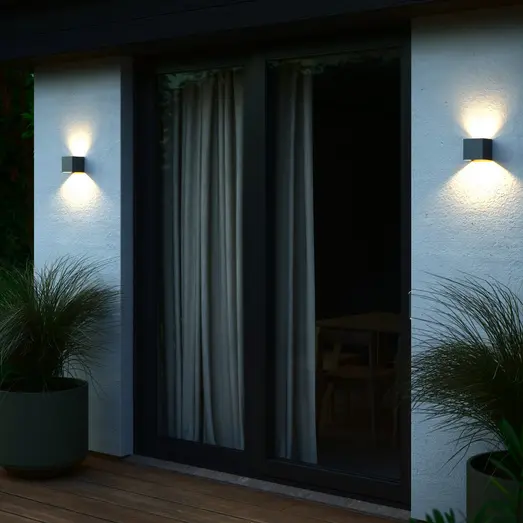 Nordlux Milda kubi udendørs LED væglampe antracit