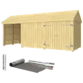 Plus Classic Multi Havehus 14,5 m² 3 moduler m/dobbeltdør og åben/lukket front inkl. tagpap/alulister/H-stolpefødder