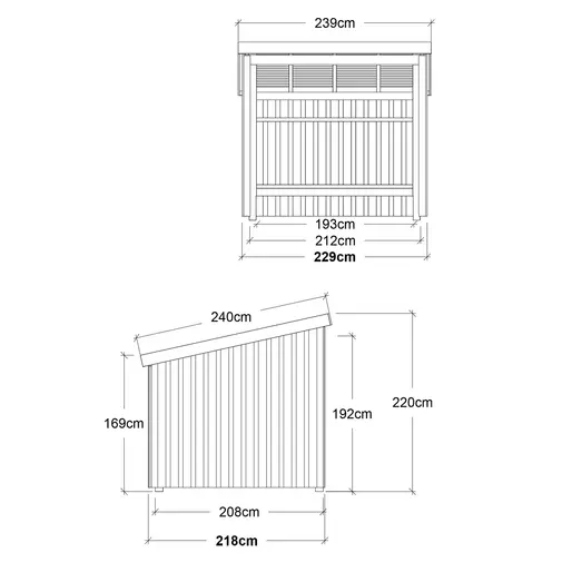 Plus Nordic cykelskur 5 m² modul 1 med åben front