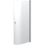 Scanbad brusedør E - halvrund klart glas, model 100