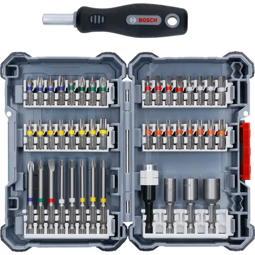 Bosch bitssæt m/håndtag og 45 dele