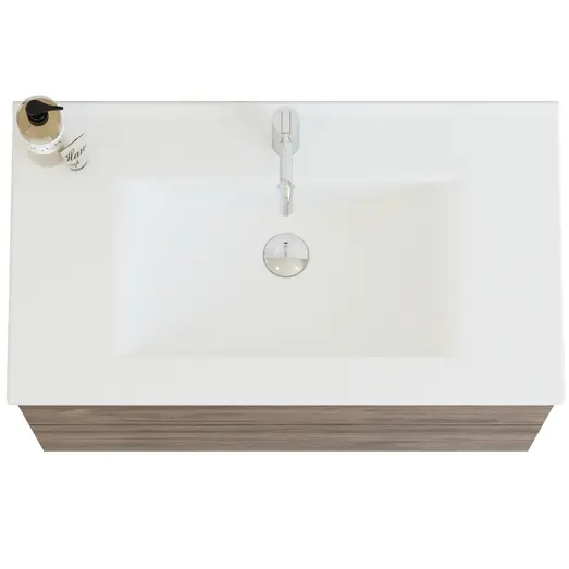 Scanbad vaskeskab m/håndvask 80cm varm eg