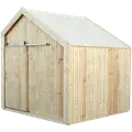 PLUS Cozy legehus 184×208 cm m/bænk ubehandlet inkl. tagpap og alulister