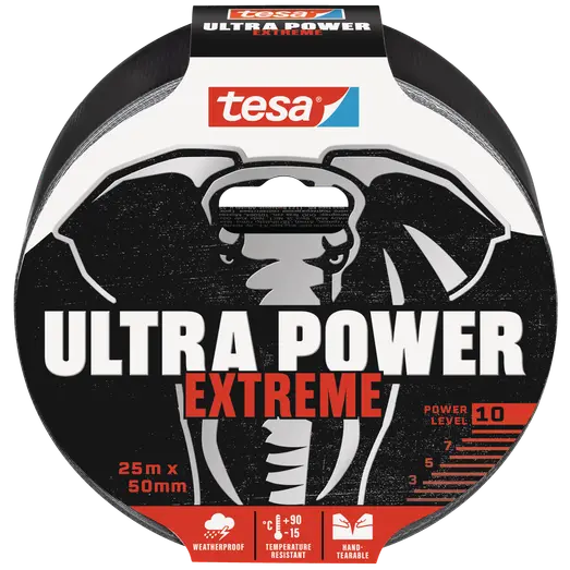 Tesa Ultra Power Extreme reparationstape 25 m x 50 mm sort