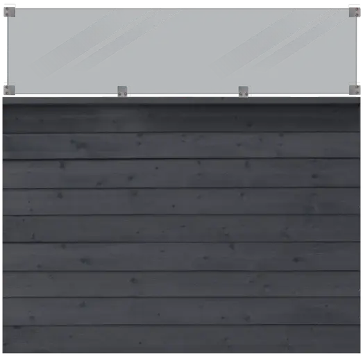 PLUS Klink Profilhegn m/glas 174×163 cm Sort