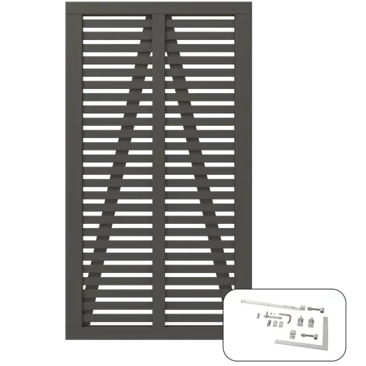 Plus Harmoni Enkeltlåge inkl. beslag  100x180 cm umbragrå