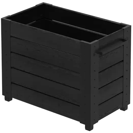 PLUS Cubic blomsterkasse m/fødder 87×50×67 cm sort