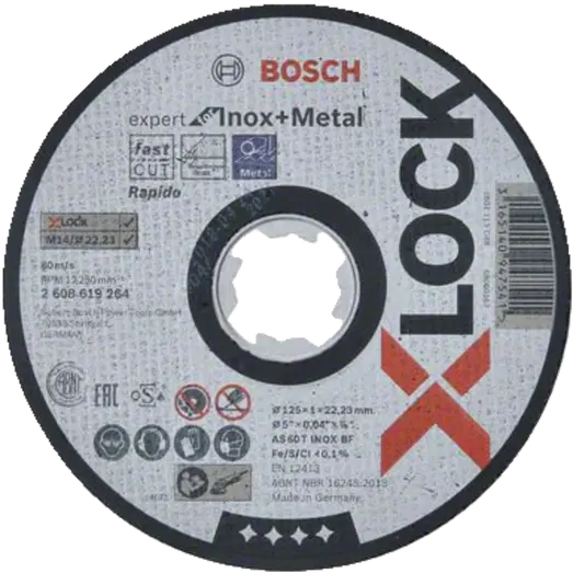 Bosch X-Lock Expert skæreskive for Inox og Metal lige 125x1 mm