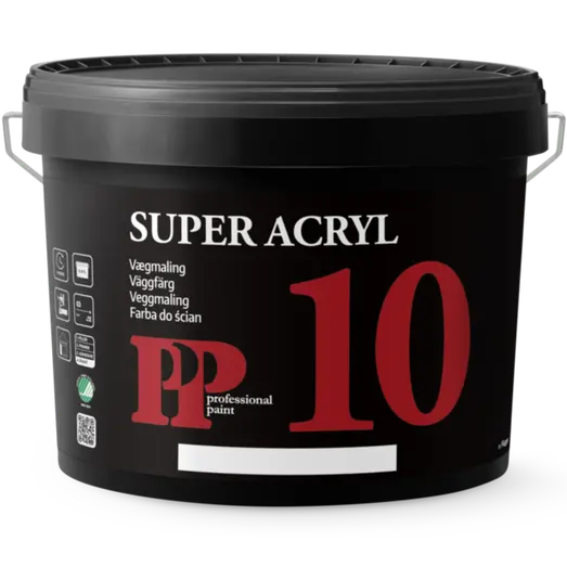 PP Vægmaling Super 10 Acryl hvid S0500N