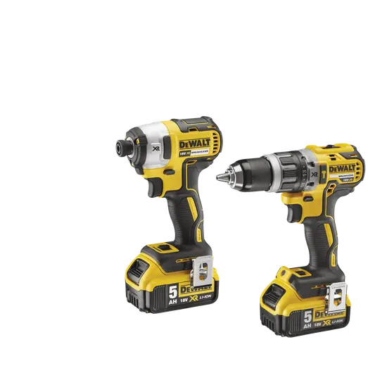 DeWalt 18V slagbore-/skruemaskine og slagnøglesæt 2x5.0 Ah batt./lader TSTAK