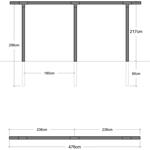 Plus pergola forlængermodul enkelt 2 moduler