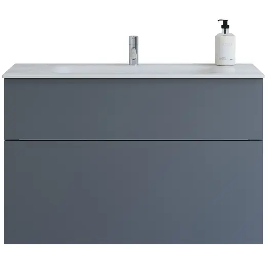 Scanbad Delta vaskeskab m/Dewy håndvask 100cm mat grå