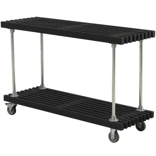 Tralle Grill-/Anretterbord m/hjul 140x49x90 cm - sort