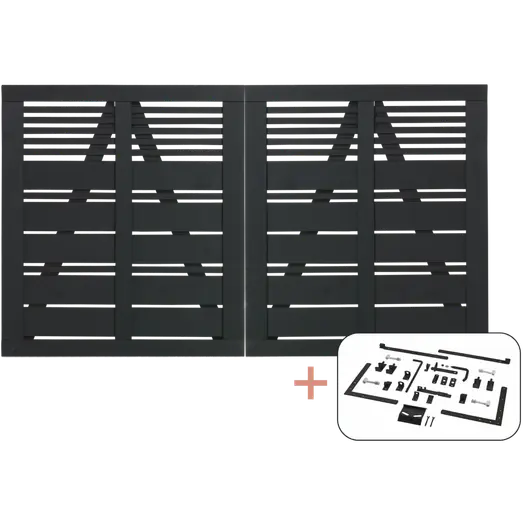 PLUS Silence dobbeltlåge 200×110 cm sort inkl. sort beslag