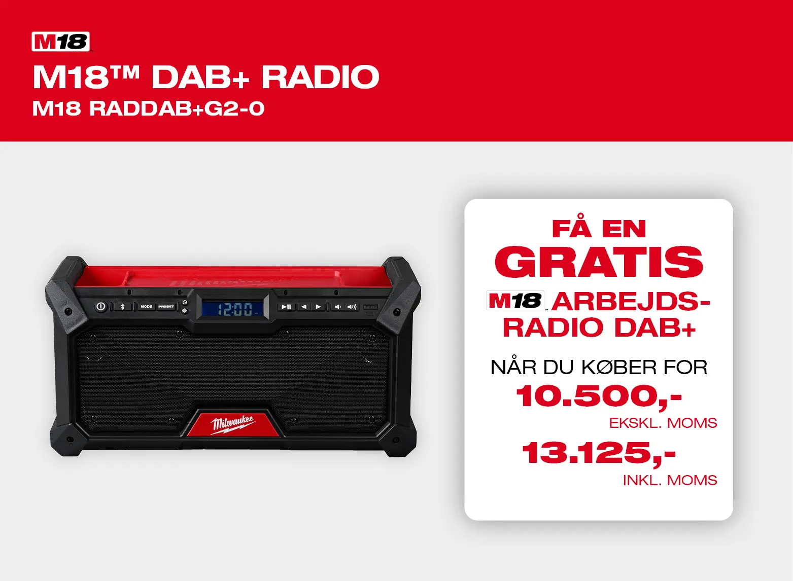 Milwaukee DAB+ Radio - M18 RADDAB+G2-0