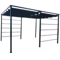Kina pergola m/rulletag 298x240x398 cm sort