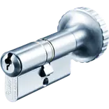 Ruko RB1602 dobbelt profilcylinder m/knop +10c + 10k mm rustfrit look