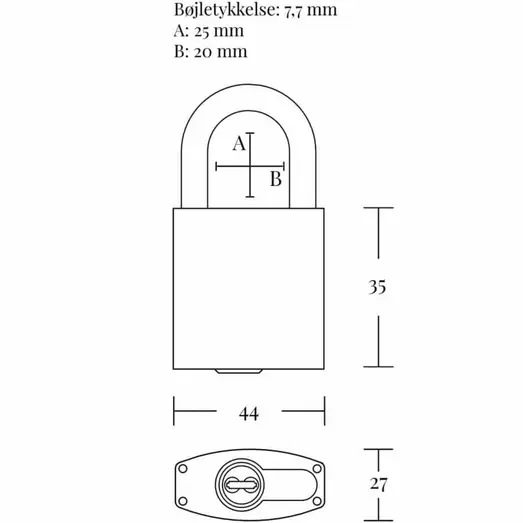 Jasafe hængelås 40 mm marine m/plast cover