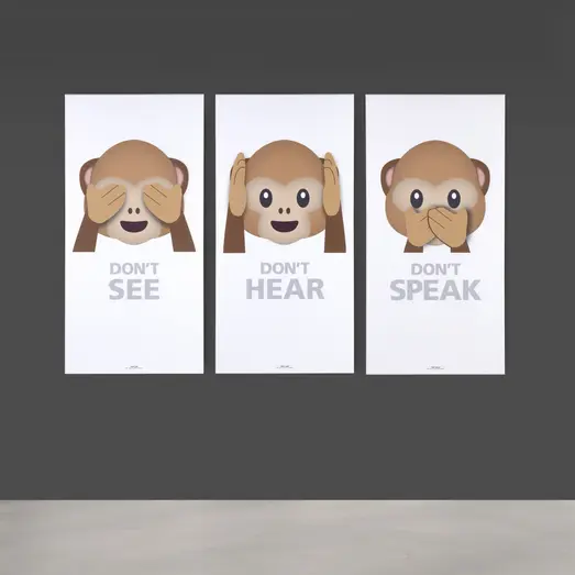 Art-Acoustic akustikbillede Abe Don´t Speak 9x600x1200 mm hvid