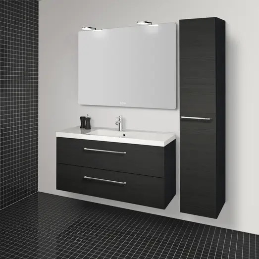 Scanbad Multo+ vaskeskab m/Aura vask 120 cm sort