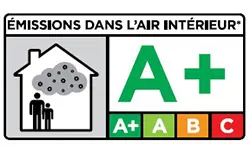 A+ Emission-tested product in accordance with French assessment system
