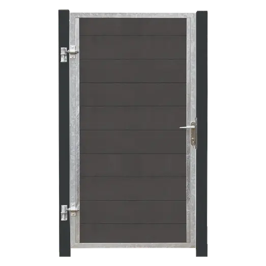 Plus Futura Kompositlåge VI 99×145 cm + 16 cm gråsorte stålstolper - 17563-21