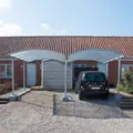 Dobbelt stålcarport 6020x5200 mm med buet termotag