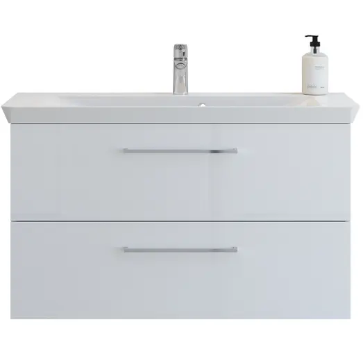 Scanbad vaskeskab m/marbelle vask 100cm hv hgl