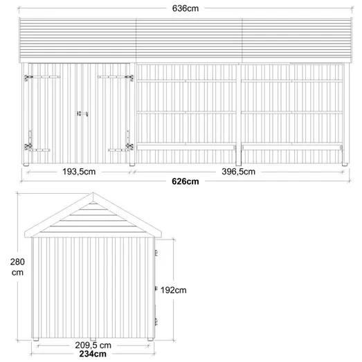 Plus Classic Multi Havehus 14,5 m²  3 moduler m/dobbeltdør og åben front