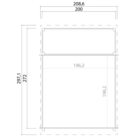 Rose legeshelter med sandkasse 200x272 cm