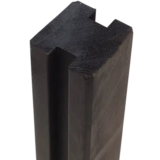PLUS Krydsskåret Profilstolpe m/2 spor 9×9×188 cm Sort