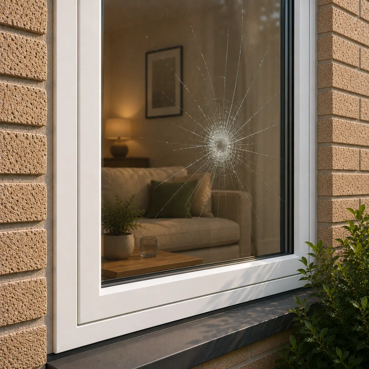 vindue med indbrudshæmmende sikringsglas