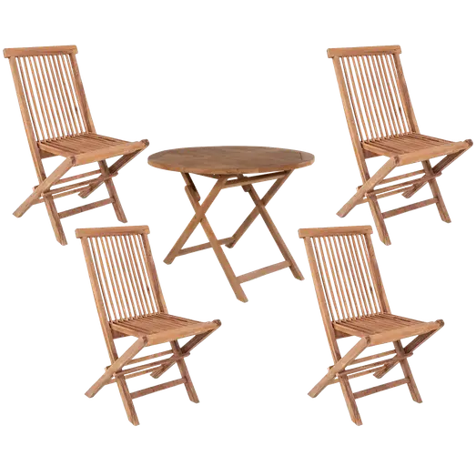 Bali havemøbelsæt med bord og 4 stole teak