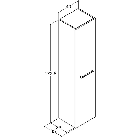 Scanbad Multo+ højskab 175x40x35 mat grå