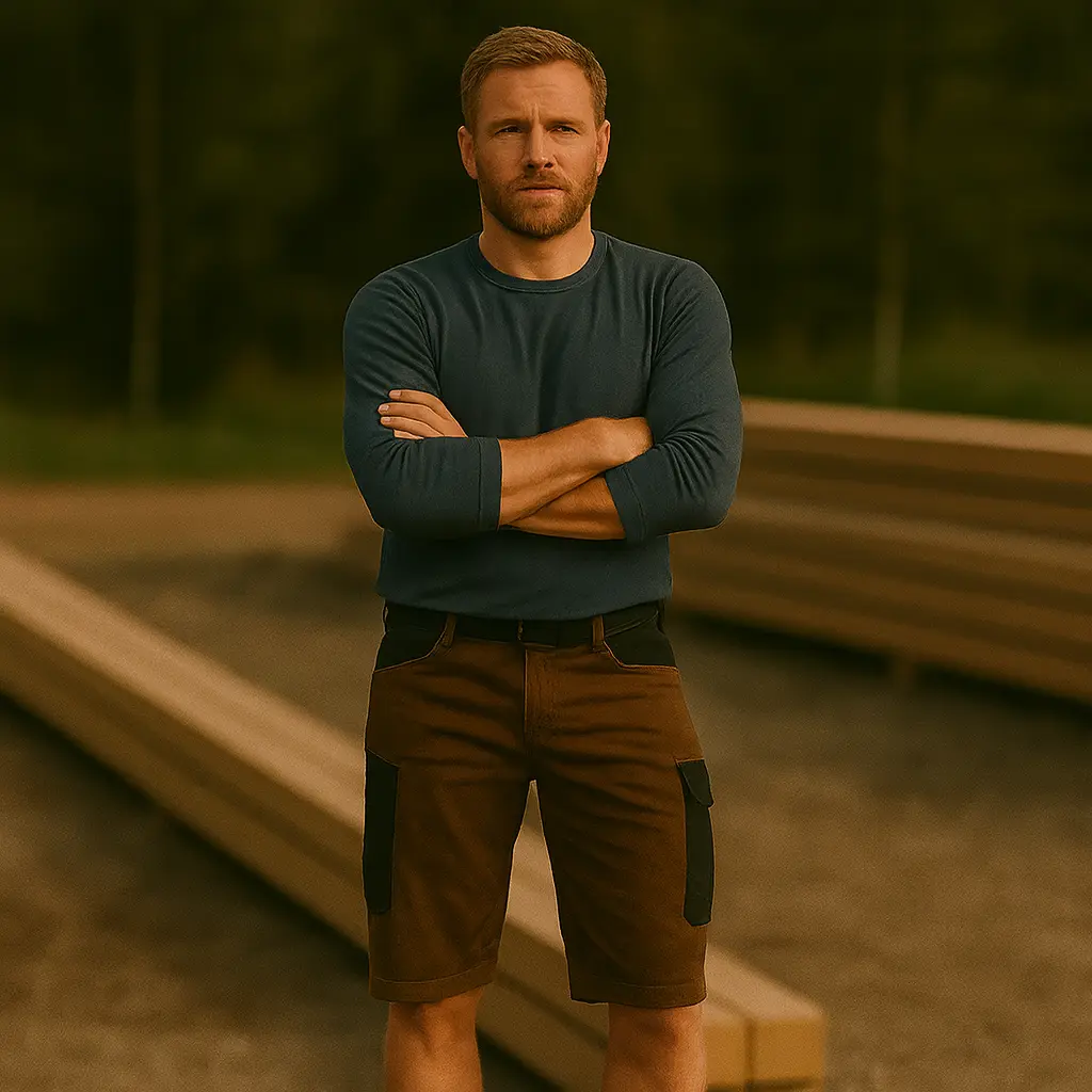 håndværker iklædt knickers