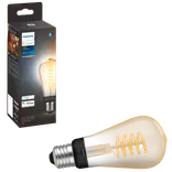 Philips Hue LED edison pære E27 7W ST64 filament hvid ambie