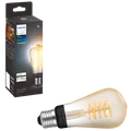 Philips Hue LED edison pære E27 7W ST64 filament hvid ambie
