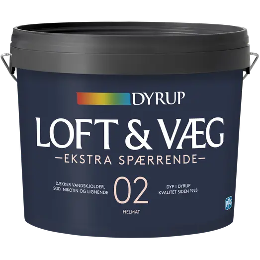 Dyrup loft- og vægmaling ekstra spærrende 2 hvid 4,5 L