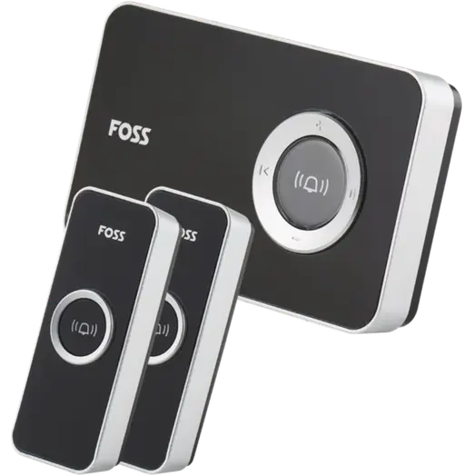 TREND DESIGN dørklokke batteri sort m/2 trykknapper