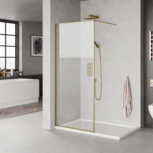 Milobad brusevæg 70x200 cm med messing ramme