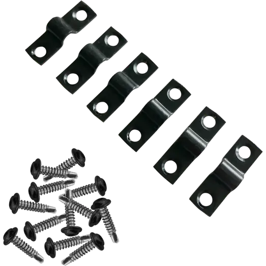 PLUS Bøjlebeslag m/skruer t/stålstolpe sort