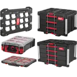 Milwaukee Packout™ sæt bilpakke 3 m/sortimentskasse, kuffert og trolley