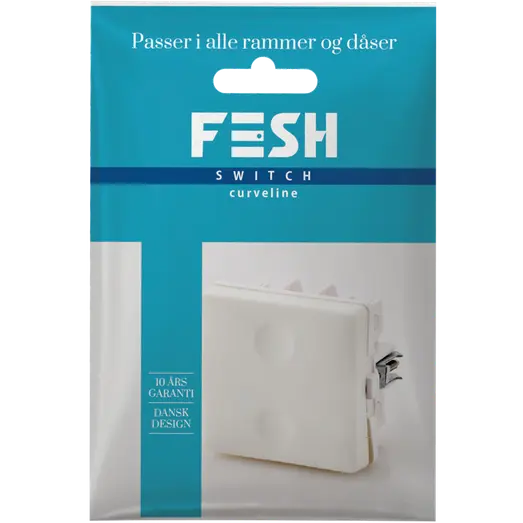 FESH SWITCH Curveline afbryder 1 pol 1,0 hvid