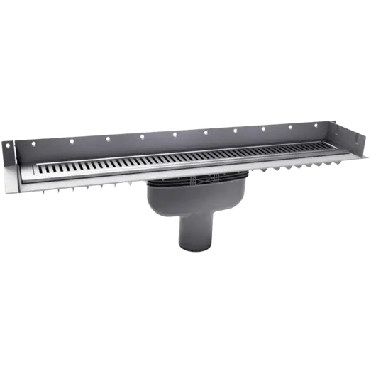 Purus Line afløbsrendesæt med vandlås rib 800 Ø75 mm