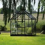 Halls ICON 6 2,5 m² sort m/3 mm delt glas og fundament