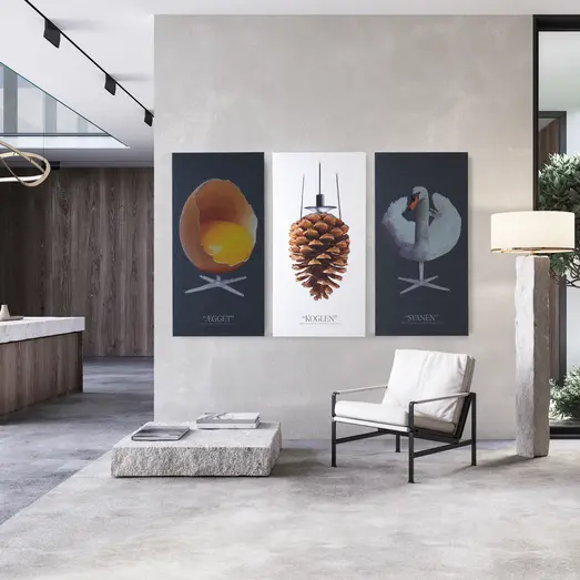 Art-Acoustic akustikbillede Svanen 9x600x1200 mm mørk grå