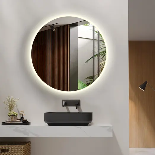 Milobad CL065-1 spejl m/LED frosted Ø80 cm