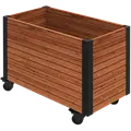 PLUS Cubic Living plantekasse m/hjul ThermoWood® Gyldenbrun/Sort 87×47×65,5 cm