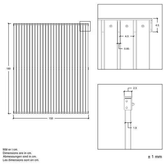 PLUS Saga hegn 150×180 cm ThermoWood®